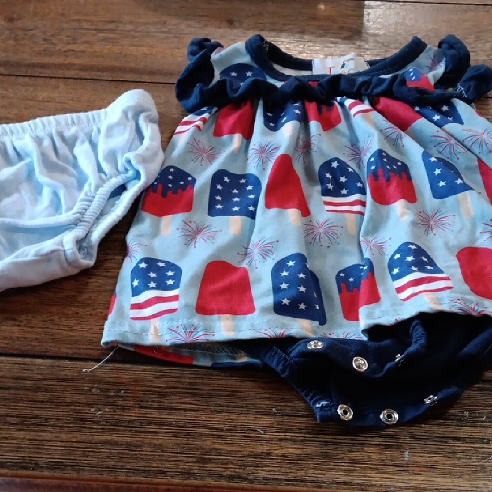 Patriotic Popsicle Baby Outfit And Diaper Cover